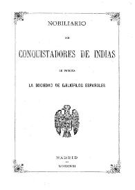 Portada:Nobiliario de conquistadores de Indias