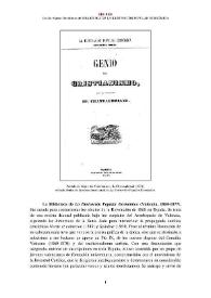 Portada:Biblioteca de \"La Ilustración Popular Económica\" (Valencia, 1869-1877) [Semblanza] / Cecilio Alonso