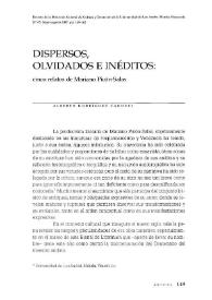 Portada:Dispersos, olvidados e inéditos: cinco relatos de Mariano Picón-Salas / Alberto Rodríguez Carucci