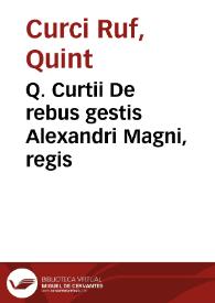 Portada:Q. Curtii De rebus gestis Alexandri Magni, regis