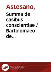 Portada:Summa de casibus conscientiae / Bartolomaeo de Bellatis et Gometio de Ulixbona edita
