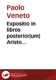 Portada:Expositio in libros posterior[um] Aristo...