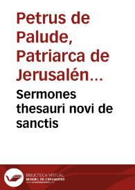 Portada:Sermones  thesauri novi de sanctis