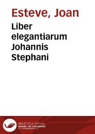 Portada:Liber elegantiarum Johannis Stephani