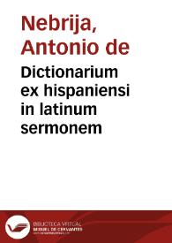 Portada:Dictionarium ex hispaniensi in latinum sermonem