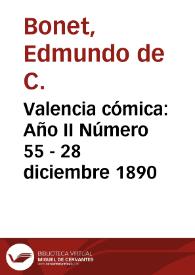 Portada:Valencia cómica: Año II Número 55 - 28 diciembre 1890