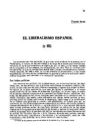 Portada:El liberalismo español (III) / Tomás Imaz