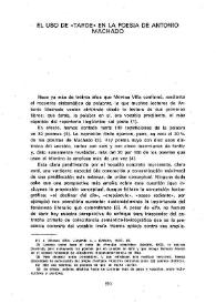Portada:El uso de \"tarde\" en la poesía de Antonio Machado / Alfredo Rodríguez, Luz Rodríguez y Tomás Ruiz