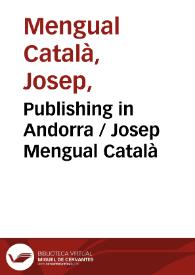 Portada:Publishing in Andorra / Josep Mengual Català