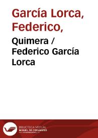 Portada:Quimera / Federico García Lorca