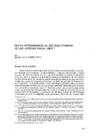 Portada:Nueva aproximación al estudio literario de las jarchas andalusíes / por María Jesús Rubiera Mata
