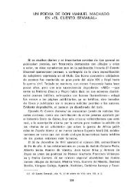 Portada:Un poema de Don Manuel Machado en \"El Cuento Semanal\" / Miguel Luis Gil