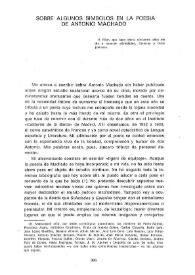 Portada:Sobre algunos símbolos en la poesía de Antonio Machado / Rafael Lapesa