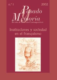 Portada:Núm. 1 (2002). Instituciones y sociedad en el franquismo / Glicerio Sánchez Recio (coord.)