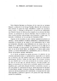 Portada:El primer Antonio Machado / Ricardo Gullón