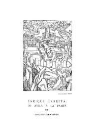 Portada:Enrique Larreta: de Ávila a la Pampa / por Gonzalo Zaldumbide