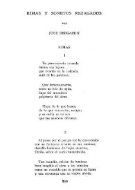 Portada:Rimas y sonetos rezagados / por José Bergamín