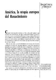 Portada:América, la utopía europea del Renacimiento / Beatriz Fernández Herrero