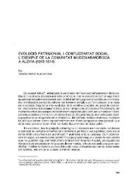 Portada:Evolució patrimonial i conflictivitat social: l'exemple de la comunitat mudèixar-morisca a Alzira (1242-1614) / Tomàs Peris Albentosa