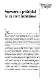 Portada:Sugerencia o posibilidad de un nuevo humanismo / Eduardo Tijeras
