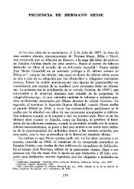 Portada:Presencia de Hermann Hesse / Federico Bermúdez-Cañete