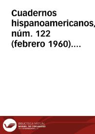 Portada:Cuadernos hispanoamericanos, núm. 122 (febrero 1960). Brújula de actualidad. Sección de notas