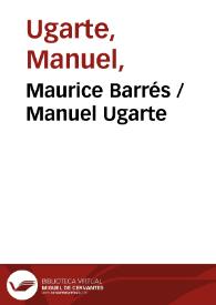 Portada:Maurice Barrés / Manuel Ugarte