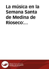 Portada:La música en la Semana Santa de Medina de Rioseco: organología, características, función y significado. / TORIBIO, Pablo