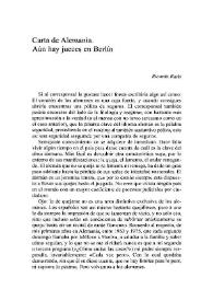 Portada:Carta de Alemania. Aún hay jueces en Berlín / Ricardo Bada