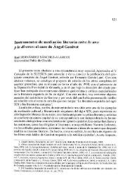 Portada:Instrumentos de mediación literaria "entre lo uno y lo diverso": el caso de Ángel Ganivet / Raúl Fernández Sánchez-Alarcos