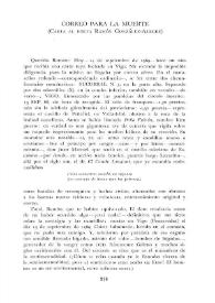 Portada:Correo para la muerte (Carta al poeta Ramón González-Alegre) / Ramón de Garciasol