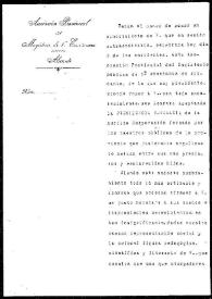 Portada:Carta de Eliseo Villanueva a Rafael Altamira. Alicante, 3 de abril de 1910 