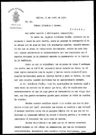 Portada:Carta de Feliciano Cobron y Hilario Teja a Rafael Altamira. México, 15 de abril de 1910 