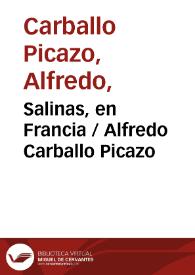 Portada:Salinas, en Francia / Alfredo Carballo Picazo