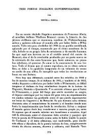 Portada:Tres poetas italianos contemporáneos / Vintila Horia; traducción del italiano por Vintila Horia y Jesús López Pacheco