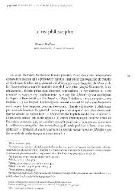 Portada:Le roi philosophe / Gérard Dufour