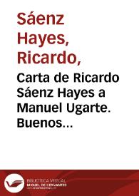 Portada:Carta de Ricardo Sáenz Hayes a Manuel Ugarte. Buenos Aires, 5 de junio de 1909