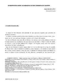 Portada:Un manuscrito sobre los milagros de Fray Hernando de Talavera / Rafael Marín López