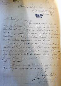 Portada:Carta de José Enrique Rodó a Manuel Ugarte. Montevideo, 10 de junio de 1896 