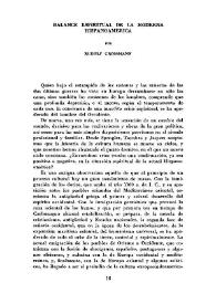Portada:Balance espiritual de la moderna Hispanoamérica / por Rudolf Grossmann; traducción de E. Lledó