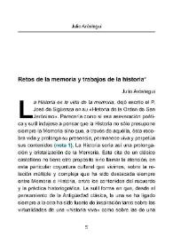 Portada:Memoria, memoria histórica e historiografía. Precisión conceptual y uso por el historiador / Julio Aróstegui Sánchez