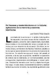 Portada:De fracasos y modernizaciones en la historia: agitaciones de la memoria y zozobras identitarias / Juan Sisinio Pérez Garzón