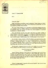 Portada:Carta del Ateneo Español de México a Calos Esplá. México, enero de 1949