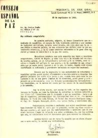 Portada:Carta de José Giral a Carlos Parés. México, 25 de septiembre de 1953