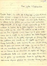 Portada:Carta de Indalecio Prieto a Carlos Esplá. Nueva York, 9 de septiembre