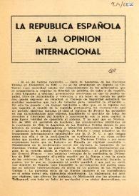 Portada:La República española a la opinión internacional