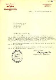 Portada:Carta de Rafael Mira, secretario de U.G.T. en México a Carlos Esplá. México, 9 de septiembre de 1941