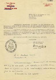 Portada:Carta de Rafael Mira, secretario de U.G.T. en México a Carlos Esplá. México, 24 de septiembre de 1941