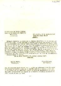 Portada:Carta del Cículo Cultural Pablo Iglesias a Tomás García. México D. F., 15 de agosto de 1945