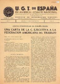 Portada:Una carta de la C. Ejecutiva a la Federación Americana del Trabajo. México D. F., 16 de marzo 1946